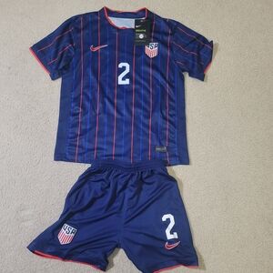 Nike United States 2025 Sergiño G Dest #2 Away Stadium Soccer Jersey Set Youth M